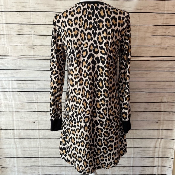 Kate Spade Leopard Print Long Sleeve Nighty Nightgown Sleep Dress Size XS - Picture 4 of 9